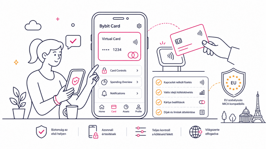 Bybit EU Card útmutató virtuális kártya kontrollok és költéskövetés