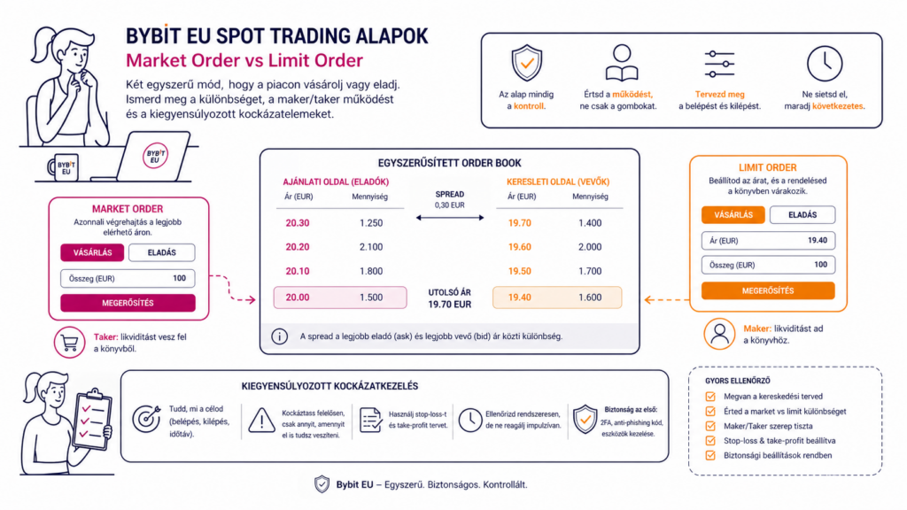 Bybit EU spot trading market order és limit order alapok kezdőknek