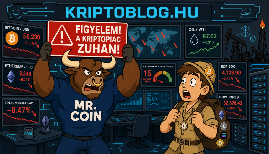 Hormuzi Válság: Olaj, Részvények és Kriptók Zuhanása - KriptoBlog.hu borítókép